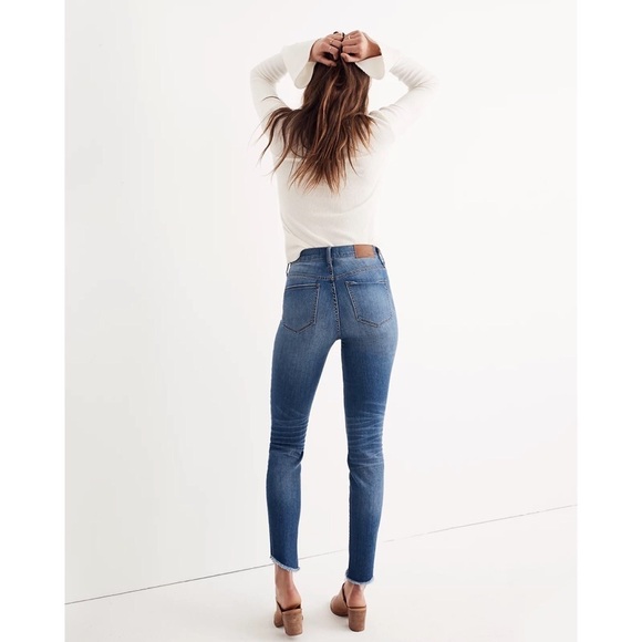 NEW Madewell 10" High-Rise Skinny Jeans Tulip-Hem Edition Blue Size 24 - Picture 4 of 11